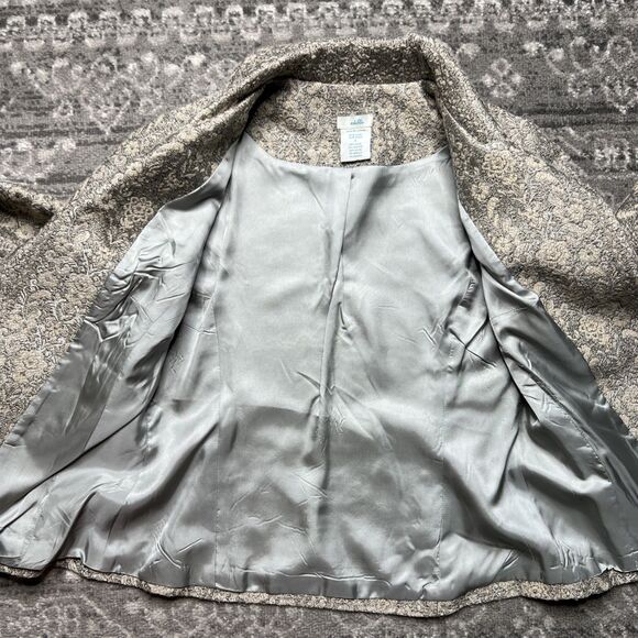 ODILLE Anthropologie BROCADE Jacket Blazer Size 8 Wool Blend Bow Detail Coquette - Picture 9 of 10